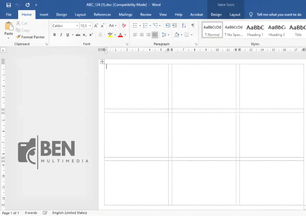 Template Label 124 Word