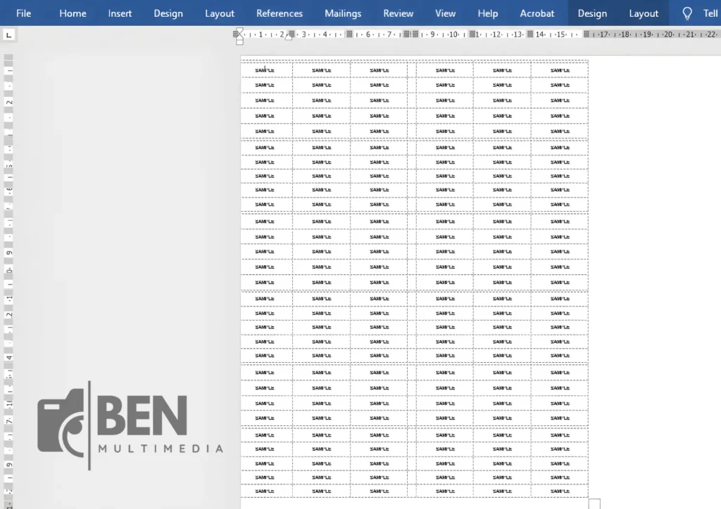 Template Label 98 Word