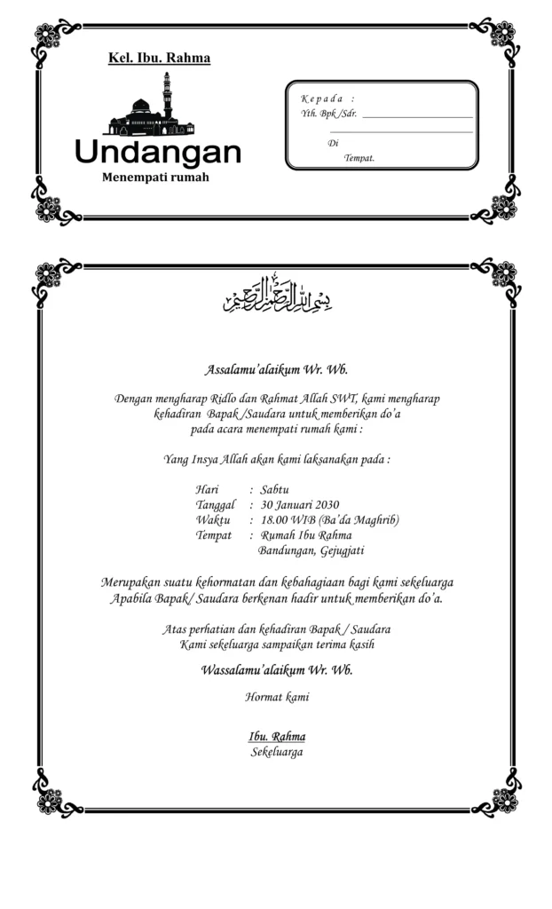 template undangan syukuran rumah word