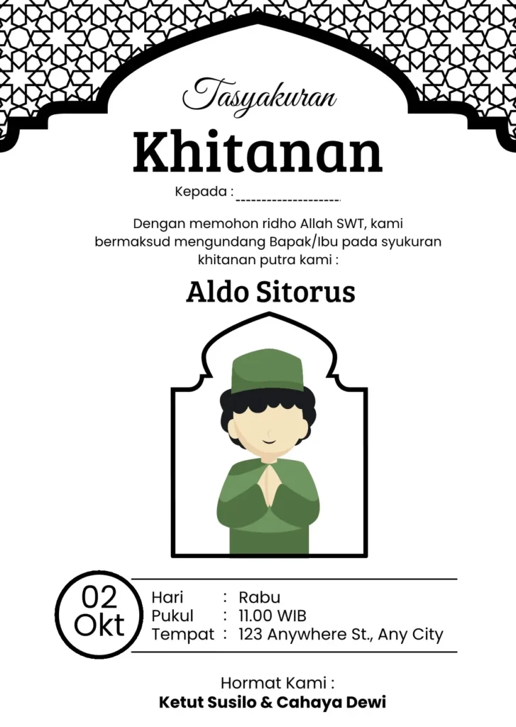 contoh desain undangan khitanan