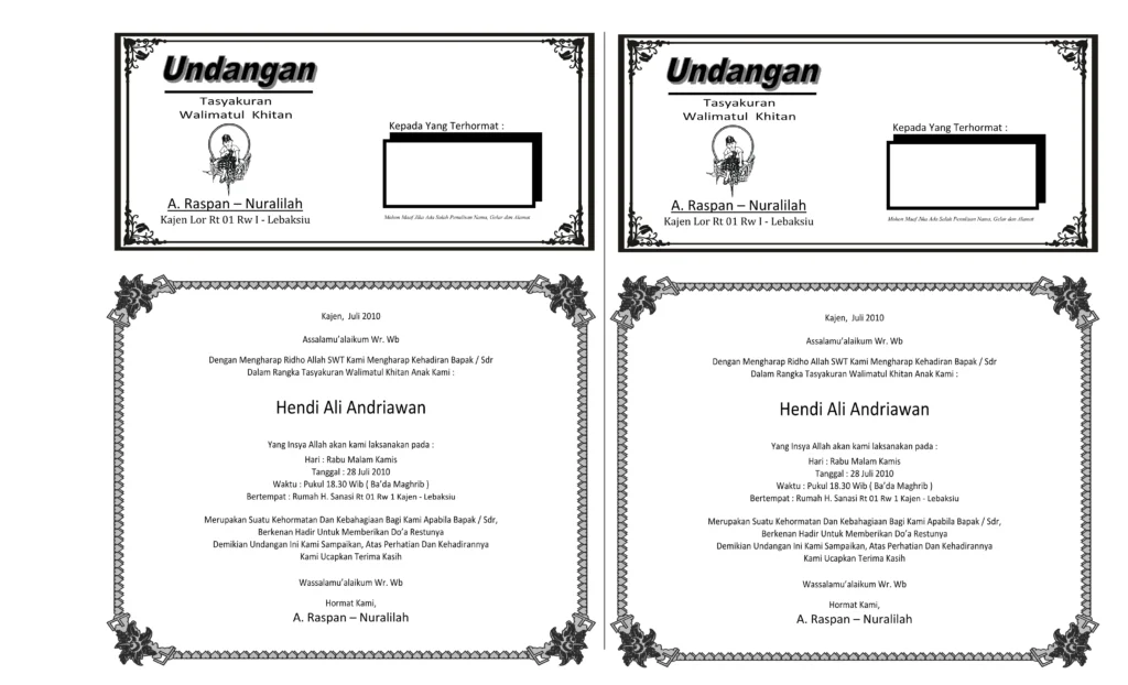 contoh undangan khitanan doc