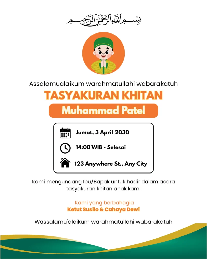 undangan tasyakuran khitanan