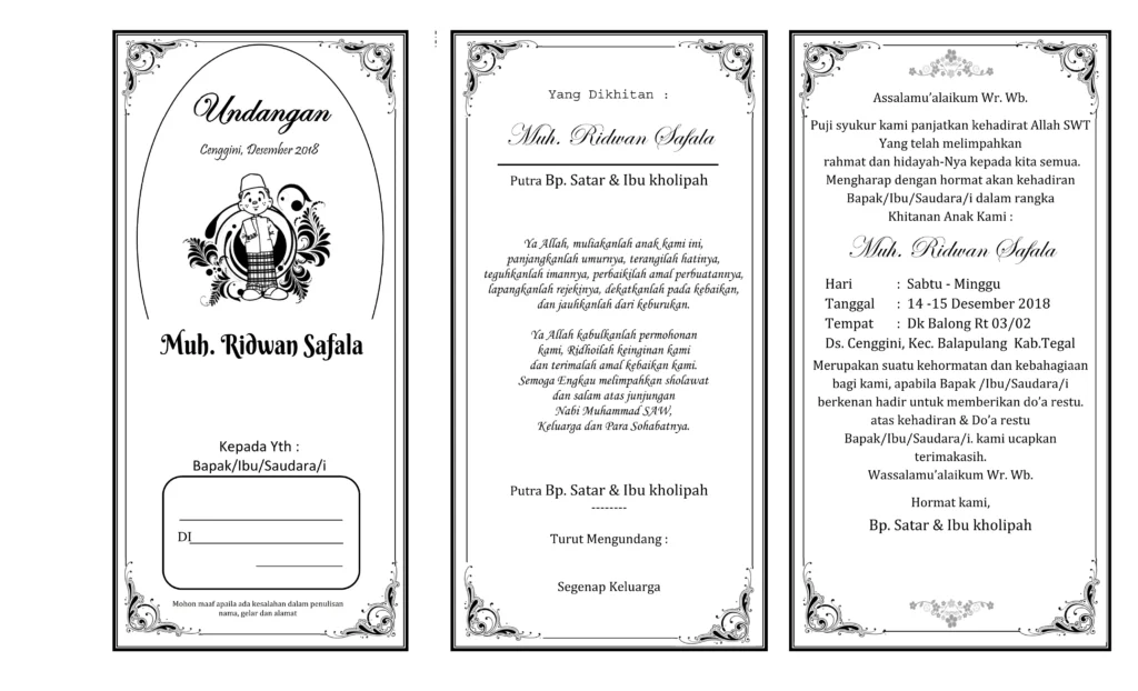 undangan walimatul khitan yang bisa di edit