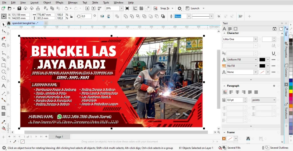 Spanduk Bengkel Las CDR - Ben Multimedia