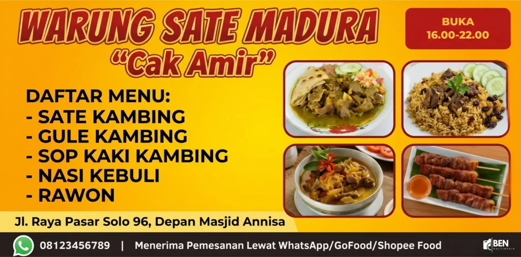 Banner Sate Kambing Madura - Ben Multimedia
