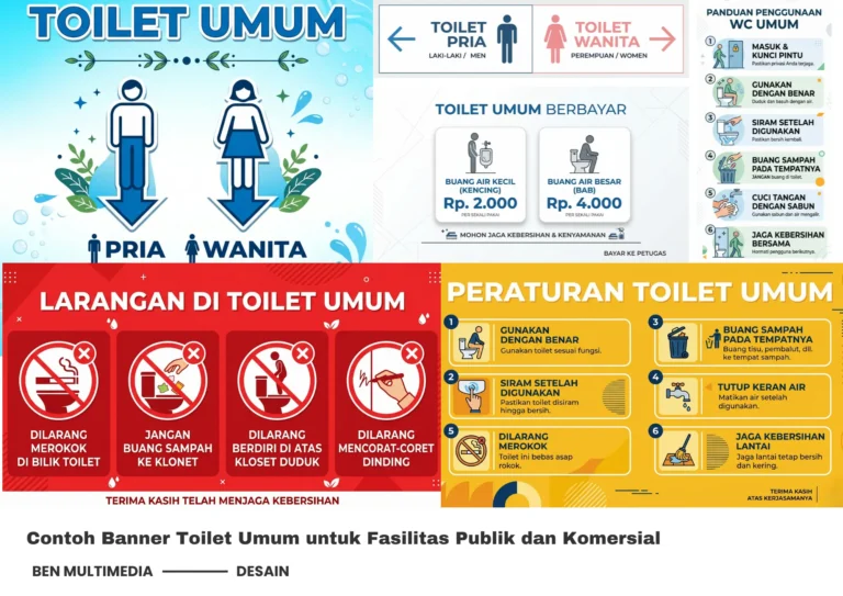 Contoh Banner Toilet Umum Fasilitas Publik dan Komersial
