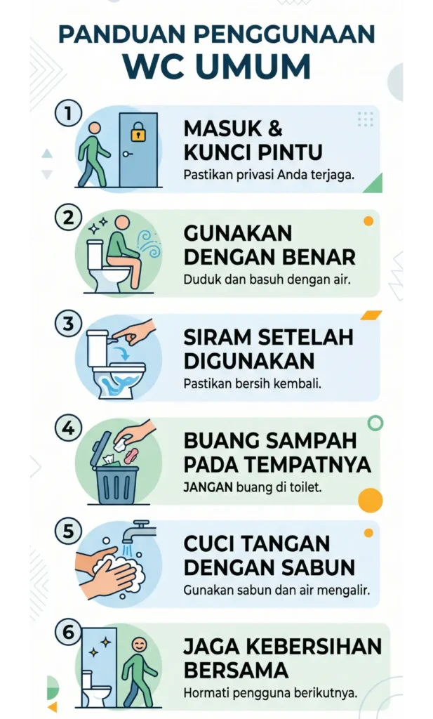 Banner Tata Cara Penggunaan WC Publik - Ben Multimedia