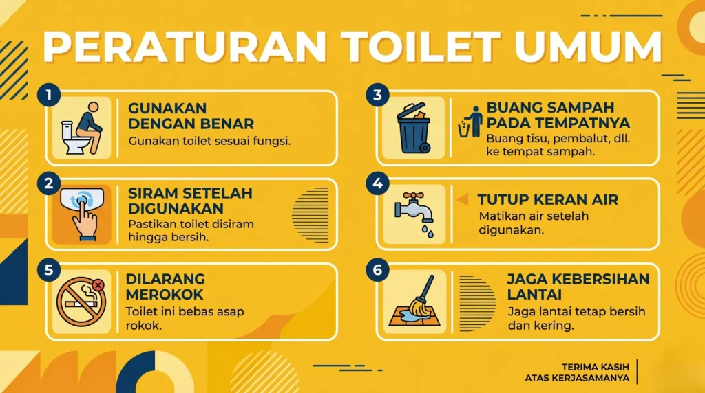 Banner Peraturan Dasar Toilet Umum - Ben Multimedia