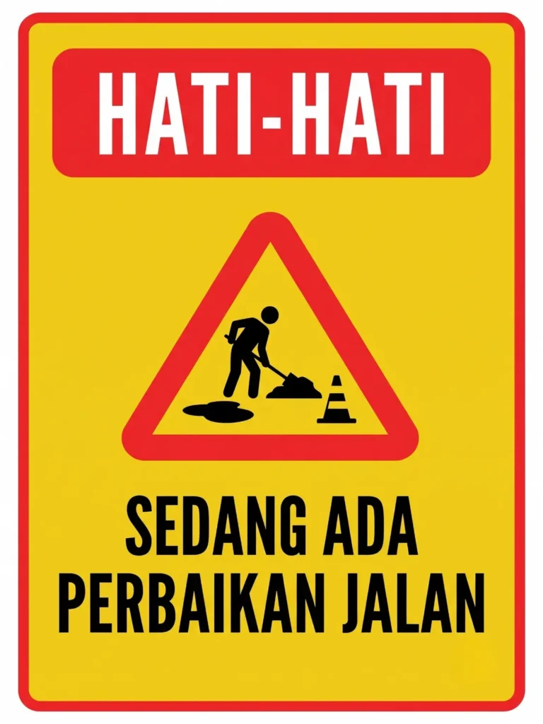 Banner Hati Hati Ada Perbaikan Jalan - Ben Multimedia