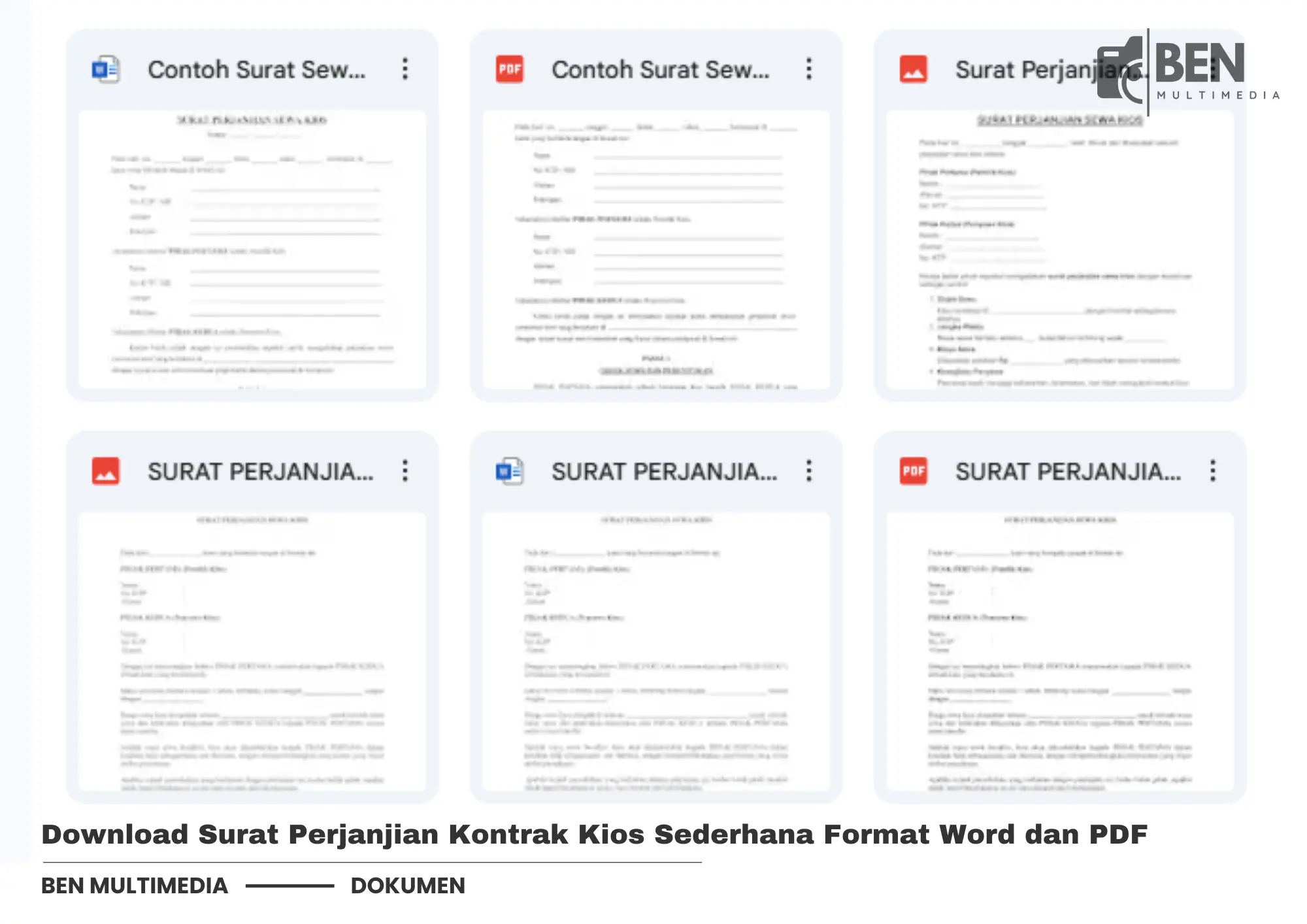 Surat Perjanjian Kontrak Kios Sederhana