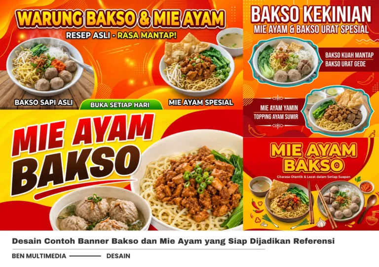 Contoh Banner Bakso dan Mie Ayam Kekinian untuk Usaha Kuliner