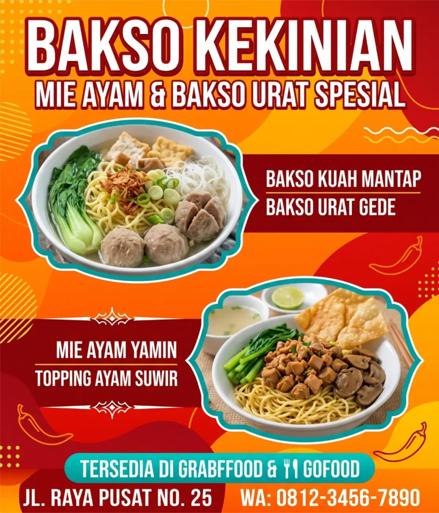 Banner Bakso dan Mie Ayam Kekinian - Ben Multimedia
