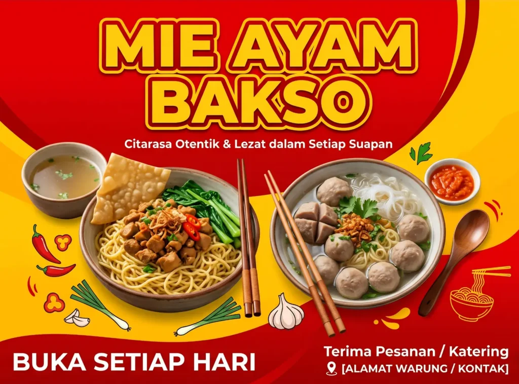 Banner Bakso dan Mie Ayam - Ben Multimedia