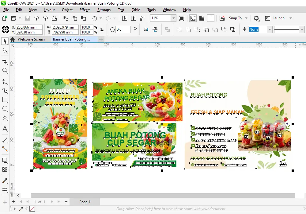 Banner Buah Potong CDR - Ben Multimedia