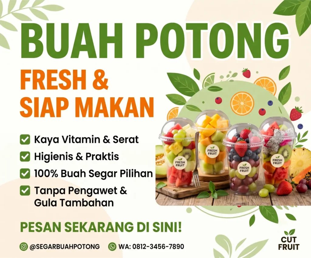 Banner Jualan Buah Potong Cup - Ben Multimedia