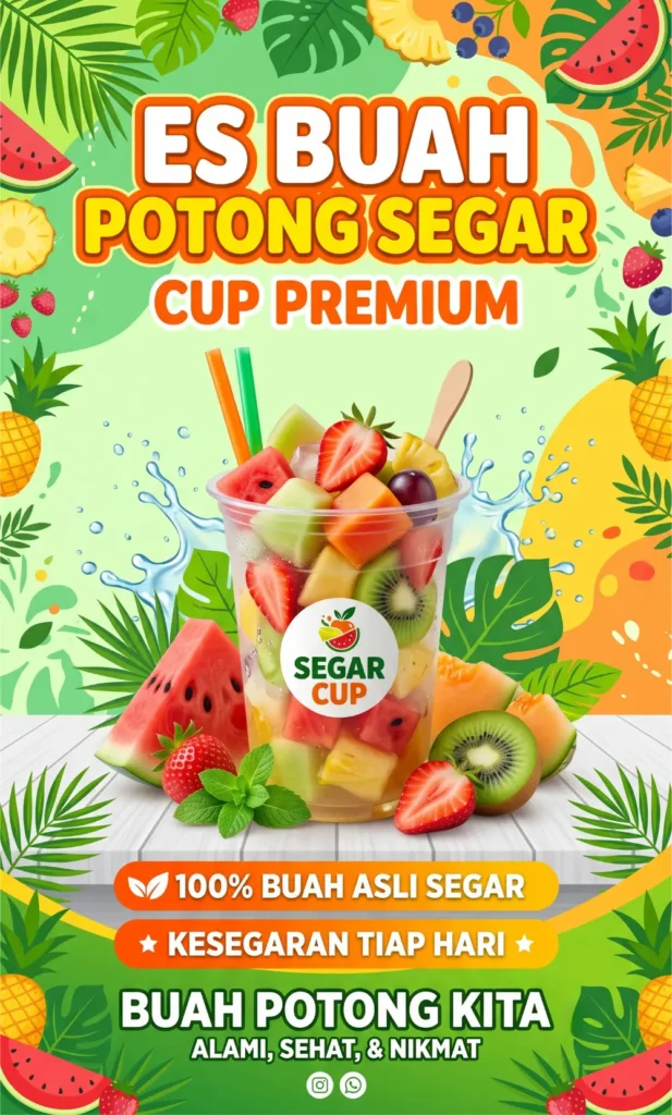 Banner Buah Potong Segar - Ben Multimedia