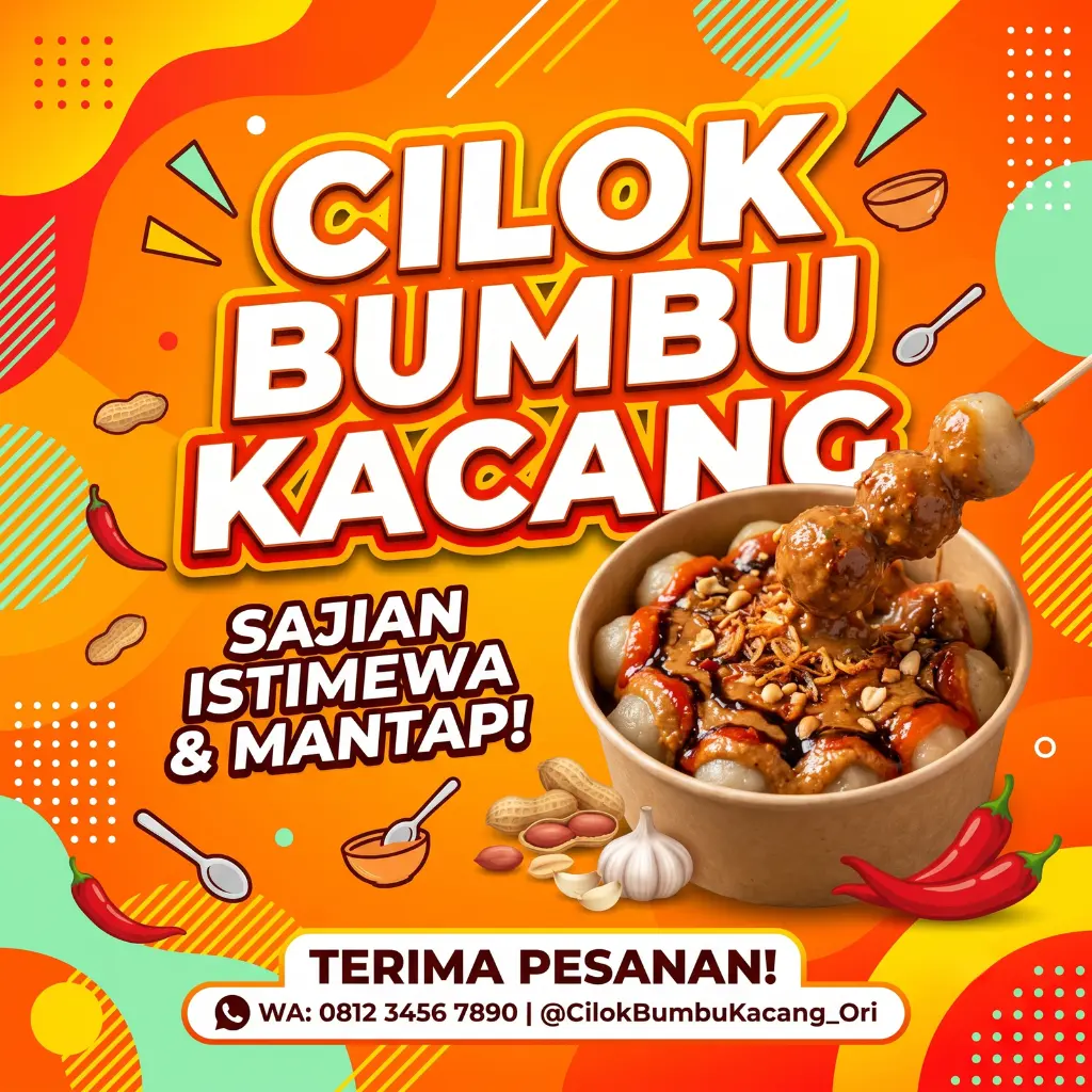 4 Contoh Desain Banner Cilok Keren yang Bikin Jualan Makin Laris 5 Banner Cilok Bumbu Kacang - Ben Multimedia