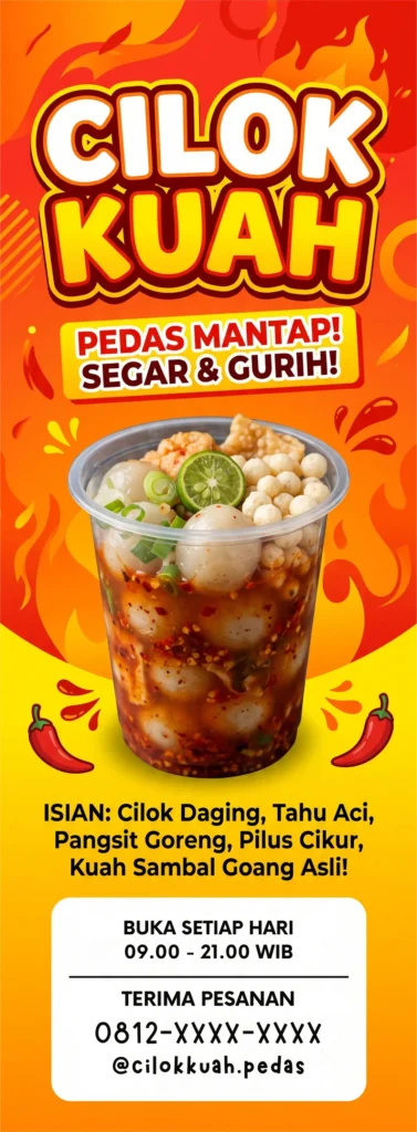 4 Contoh Desain Banner Cilok Keren yang Bikin Jualan Makin Laris 2 Banner Cilok Kuah - Ben Multimedia