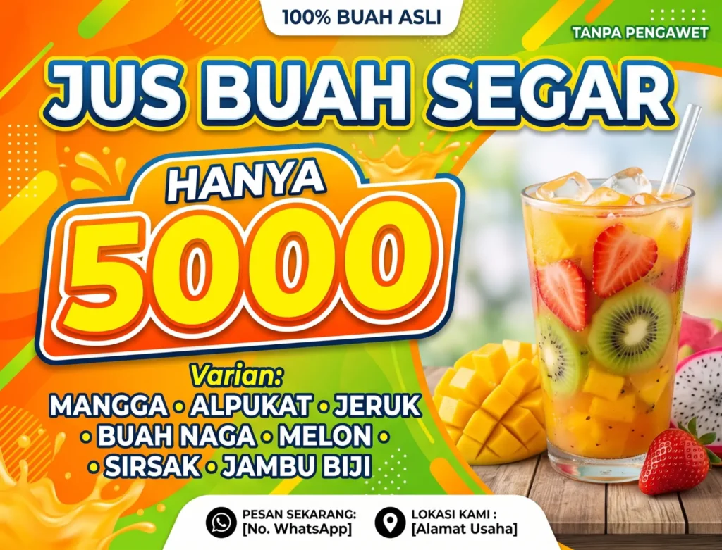 Spanduk Es Buah Segar 5000 - Ben Multimedia