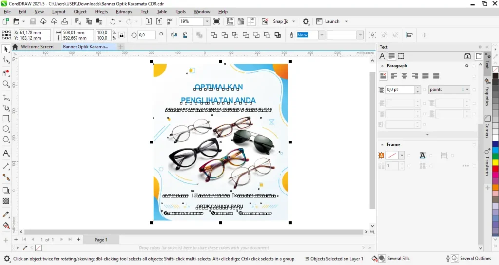 Banner Optik Kacamata CDR - Ben Multimedia