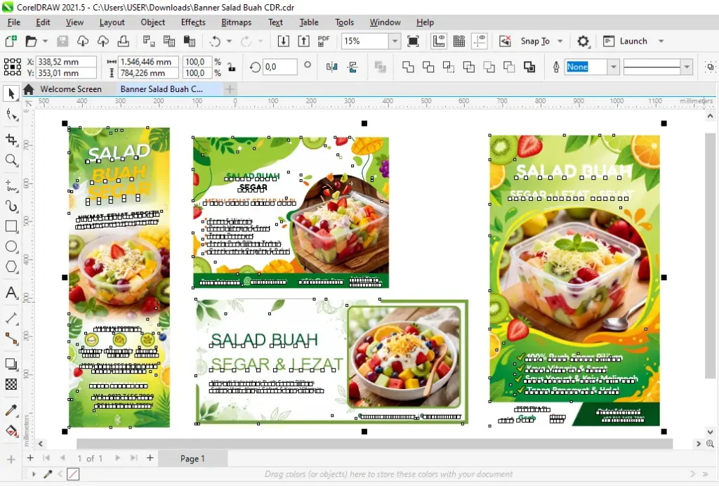 Banner Salad Buah CDR - Ben Multimedia