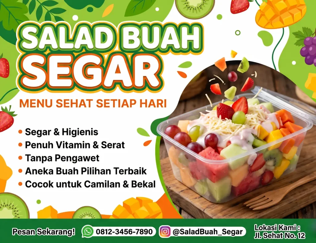 Contoh Banner Salad Buah - Ben Multimedia