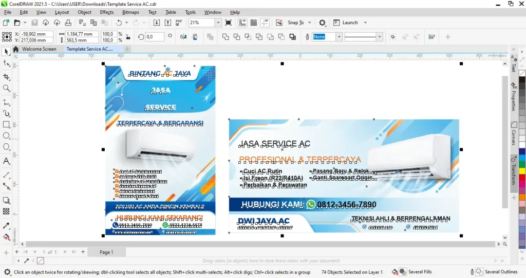 Template Jasa Service AC Gratis - Ben Multimedia