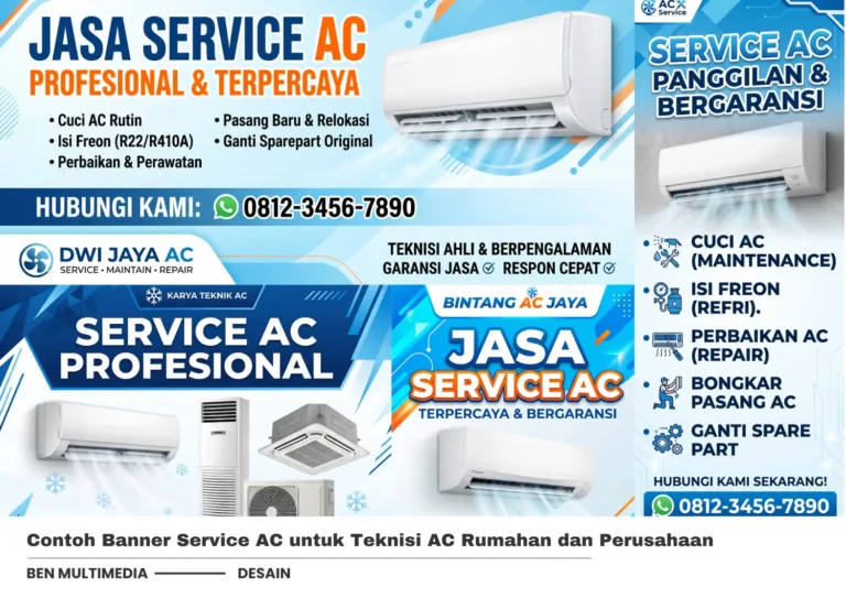 Contoh Banner Service AC untuk Jasa Perbaikan Air Conditioner