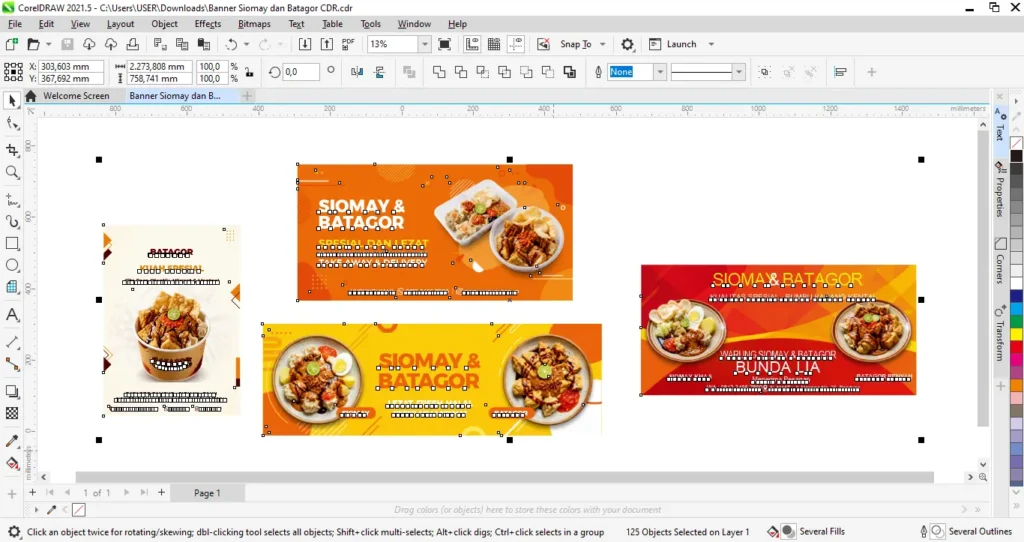 Banner Siomay dan Batagor CDR - Ben Multimedia