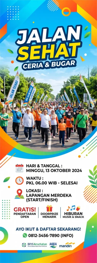 Standing Banner Jalan Sehat Vector - Ben Multimedia