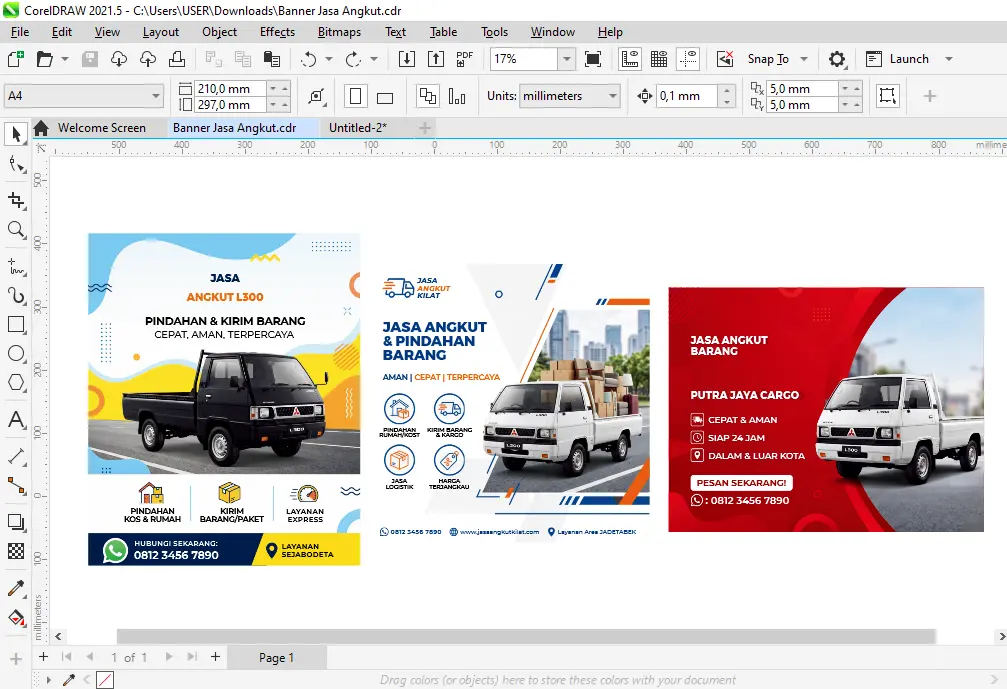 Template Banner Jasa Angkut CDR - Ben Multimedia