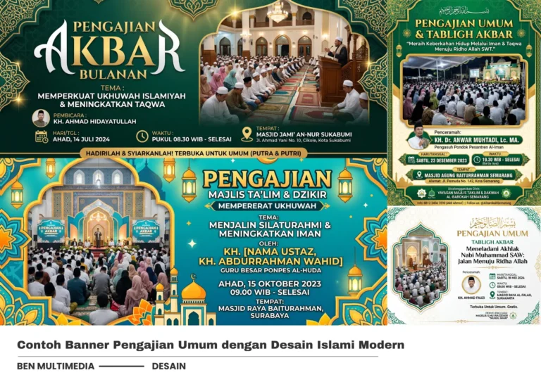 5 Contoh Banner Pengajian Umum Desain Islami Modern