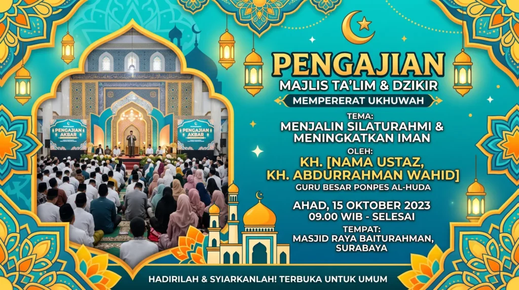 Desain Banner Pengajian Keren - Ben Multimedia