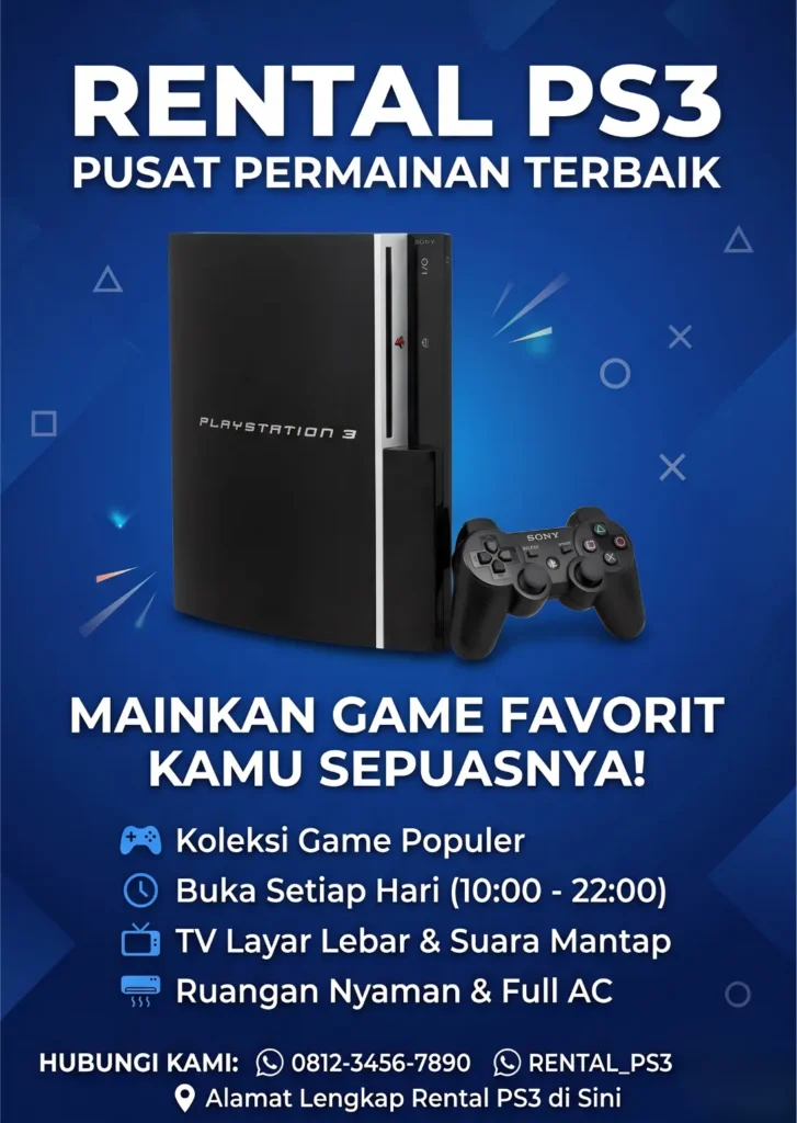 Spanduk Rental PS 3 - Ben Multimedia