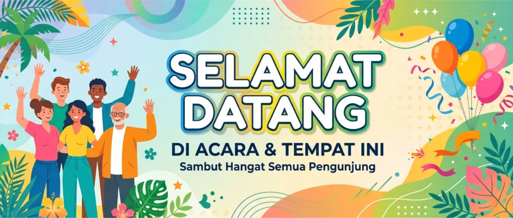 Banner Tulisan Selamat Datang Estetik - Ben Multimedia