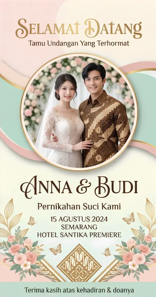 Banner Selamat Datang Para Tamu Undangan Pernikahan - Ben Multimedia