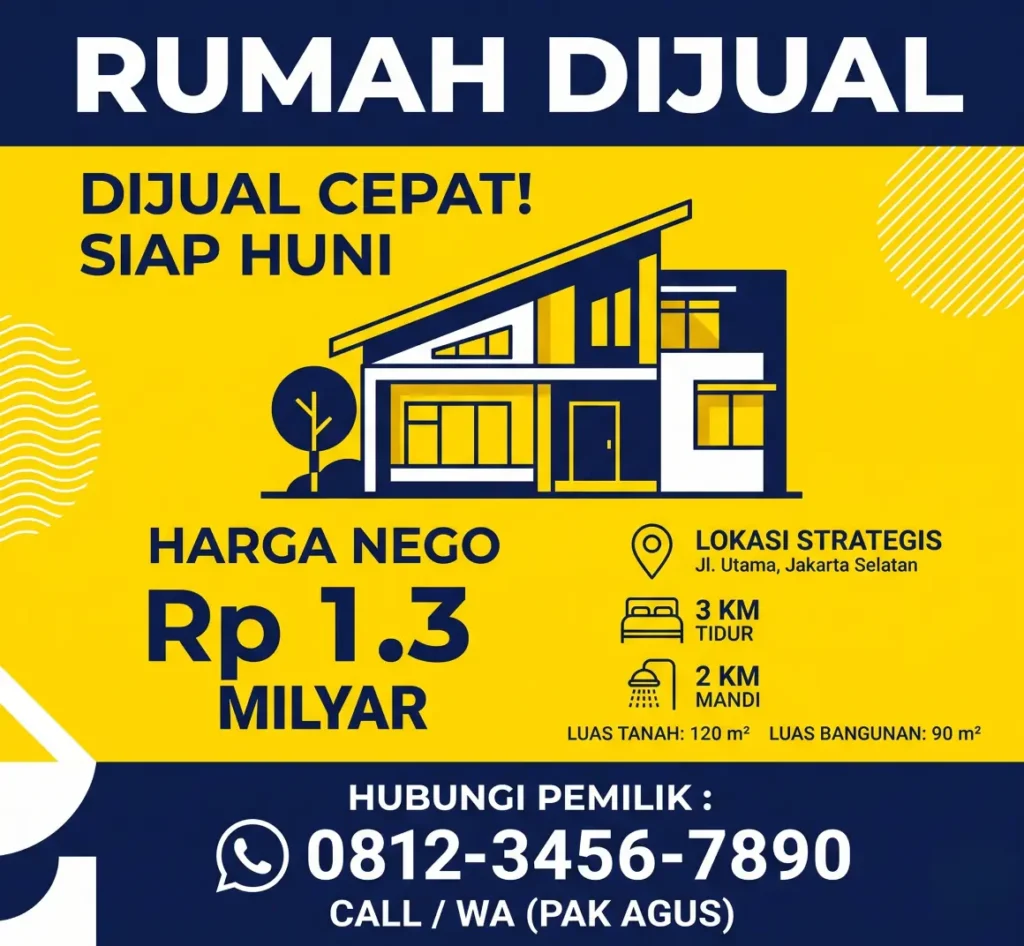 Contoh Banner Rumah Dijual - Ben Multimedia