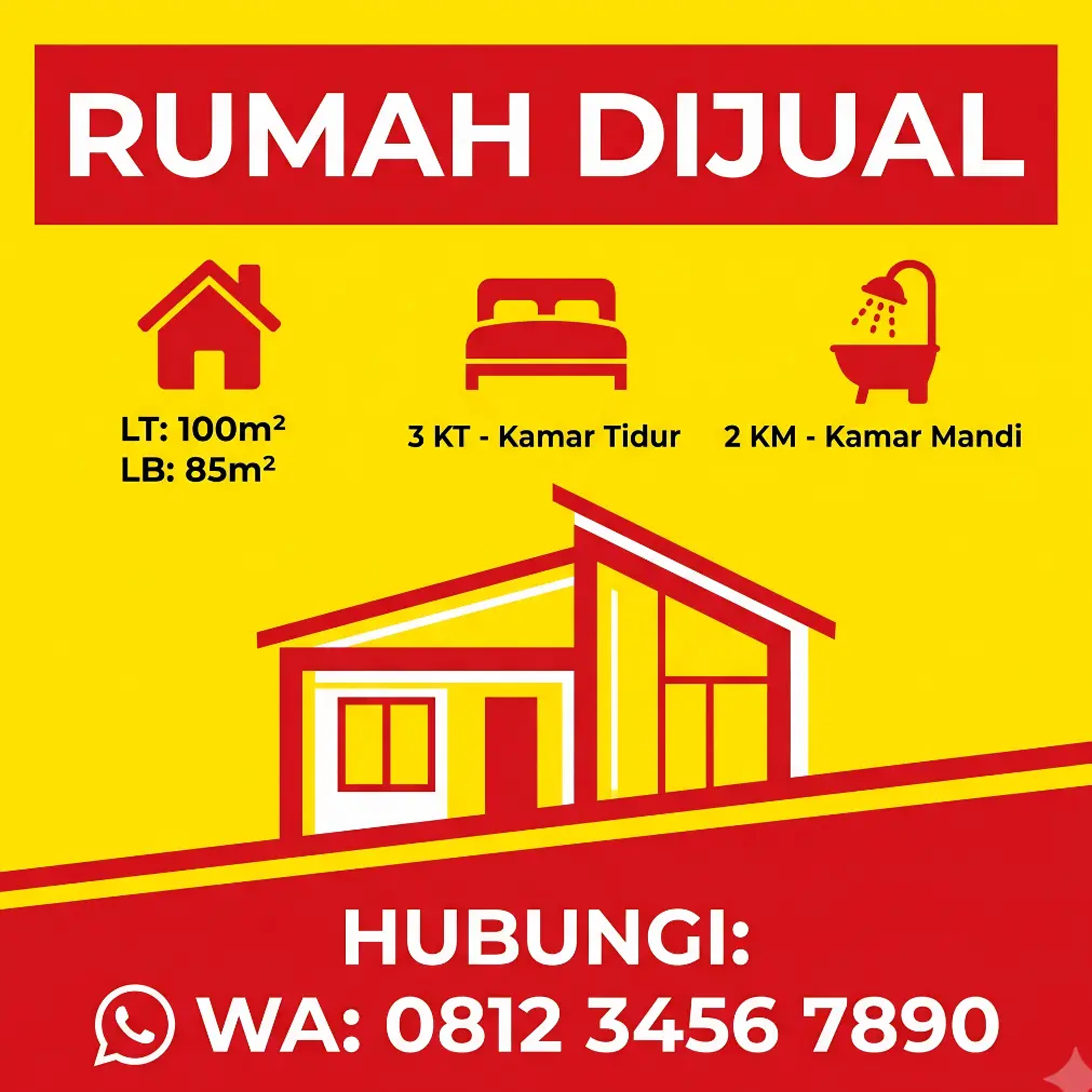 Desain Banner Rumah Dijual - Ben Multimedia