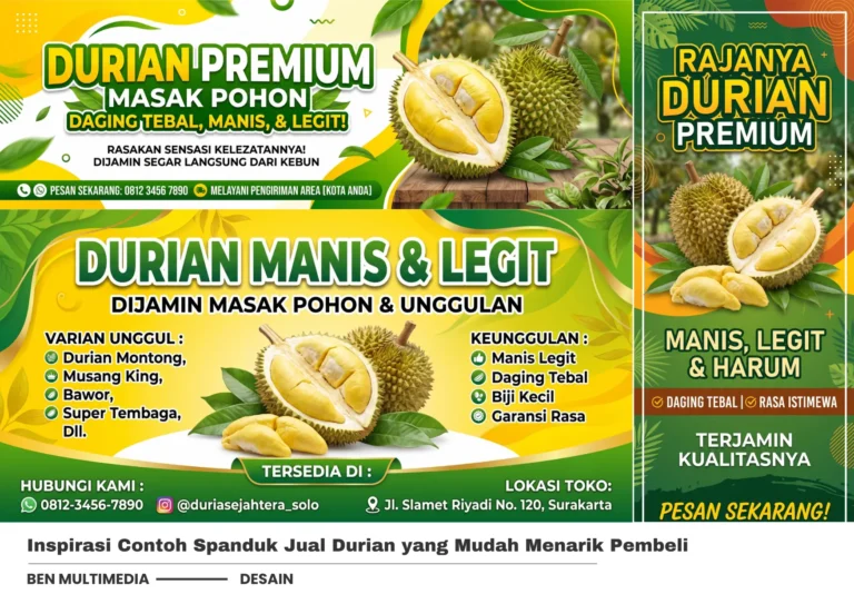 4 Contoh Spanduk Jual Durian untuk Lapak dan Toko Buah