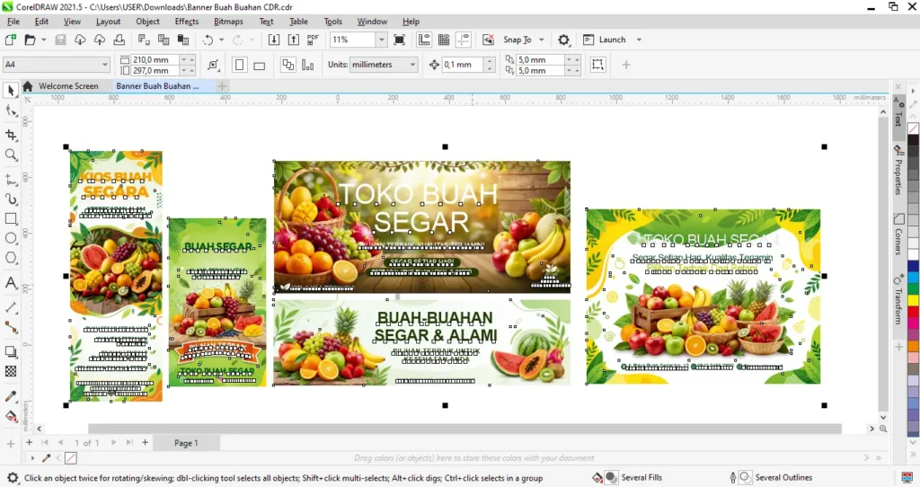 Spanduk Buah Buahan CDR - Ben Multimedia
