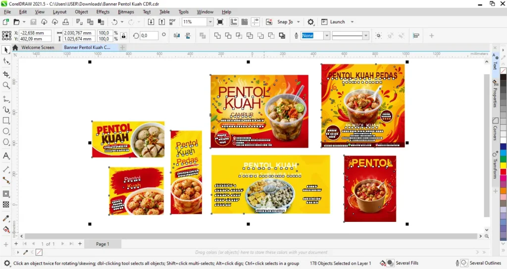 5 Contoh Spanduk Pentol Kuah Kekinian untuk UMKM Kuliner 9 Banner Pentol Kuah CDR - Ben Multimedia