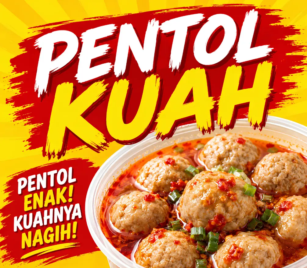 5 Contoh Spanduk Pentol Kuah Kekinian untuk UMKM Kuliner 7 Banner Gambar Pentol Kuah Mercon - Ben Multimedia