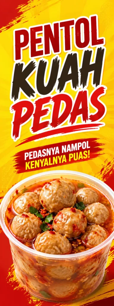 5 Contoh Spanduk Pentol Kuah Kekinian untuk UMKM Kuliner 2 Desain Banner Pentol Kuah - Ben Multimedia