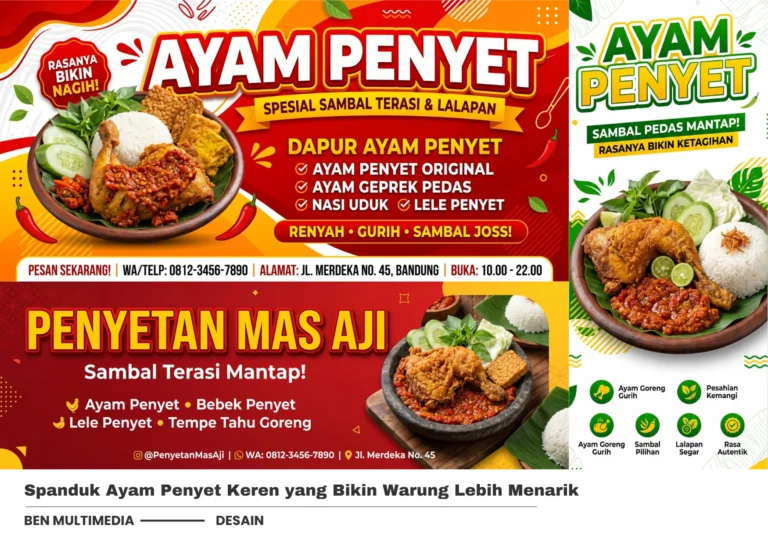5 Spanduk Ayam Penyet yang Menarik untuk Warung Makan