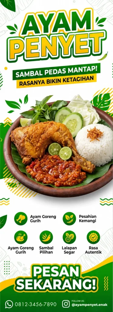 Standing Banner Ayam Penyet - Ben Multimedia