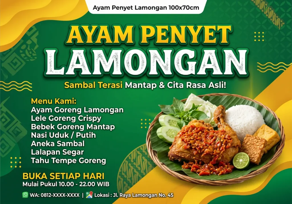 Spanduk Ayam Penyet Lamongan - Ben Multimedia