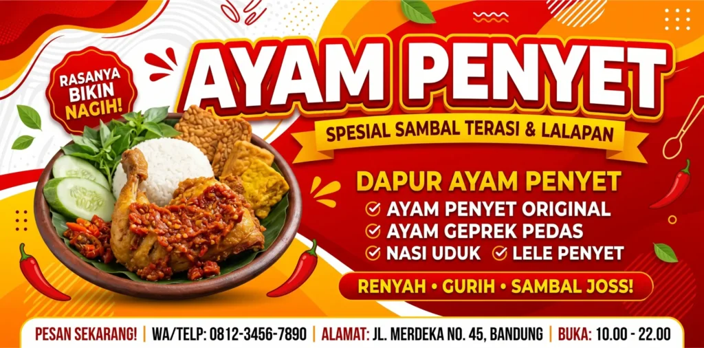 Desain Spanduk Ayam Penyet - Ben Multimedia