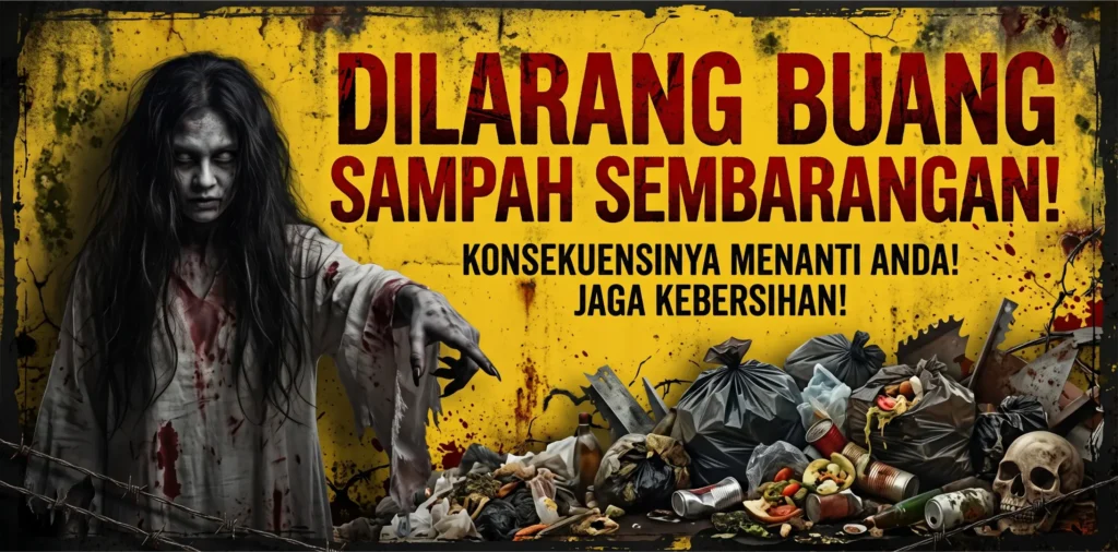 Spanduk Dilarang Buang Sampah Unik - Ben Multimedia
