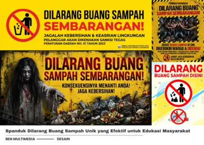 Spanduk Dilarang Buang Sampah Unik
