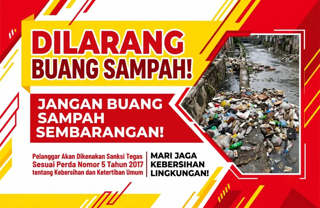 Spanduk Larangan Buang Sampah di Sungai - Ben Multimedia